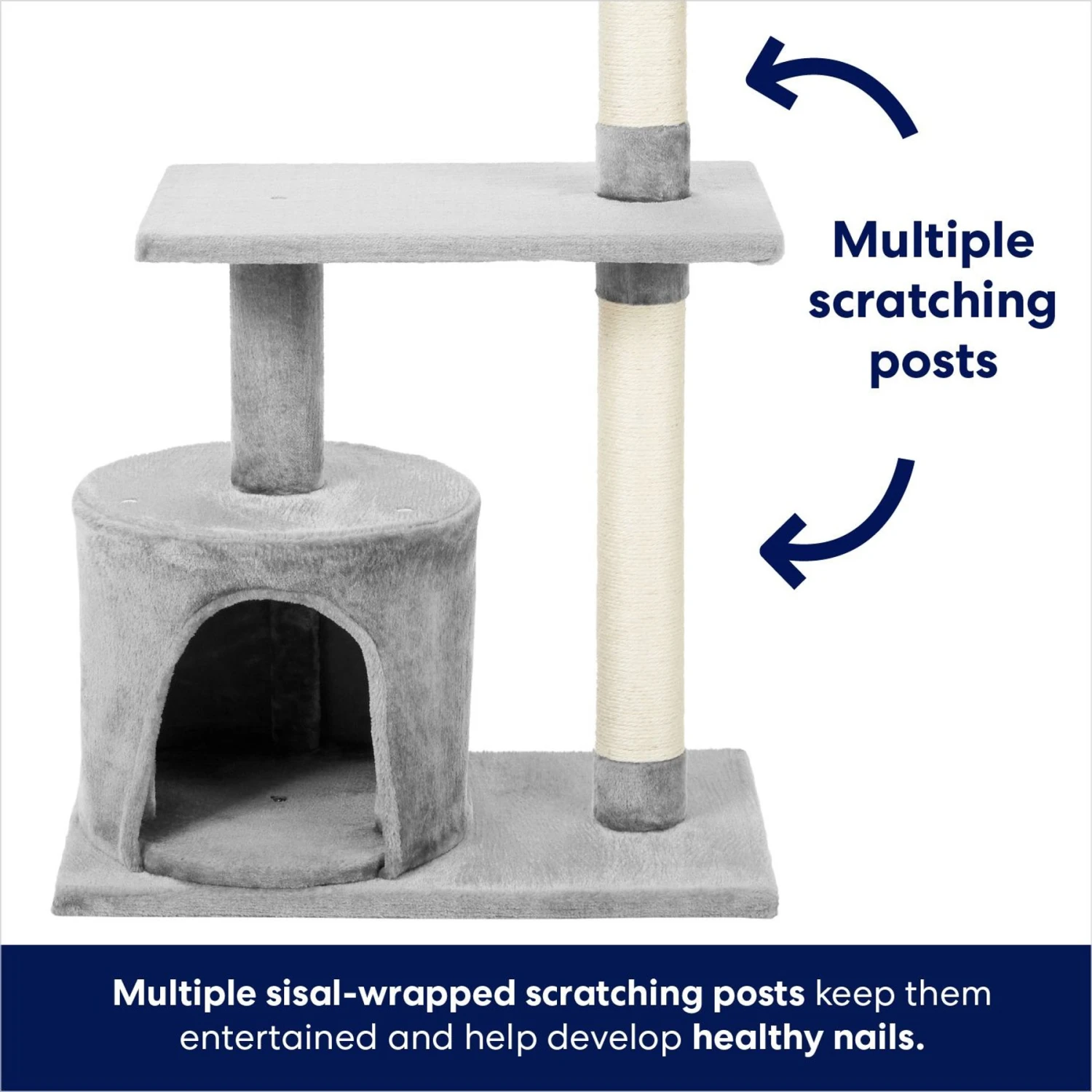 Frisco 38-in Cat Tree With Condo, Top Perch & Toy - Image 4