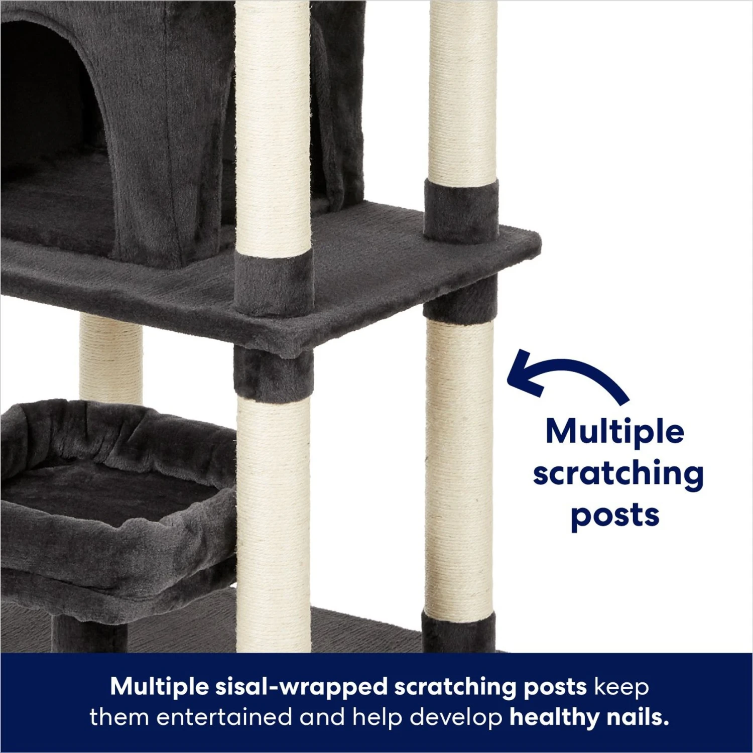 Frisco 66-in Cat Tree With Bed, Condo, Lounge Basket & Top Perch - Image 5