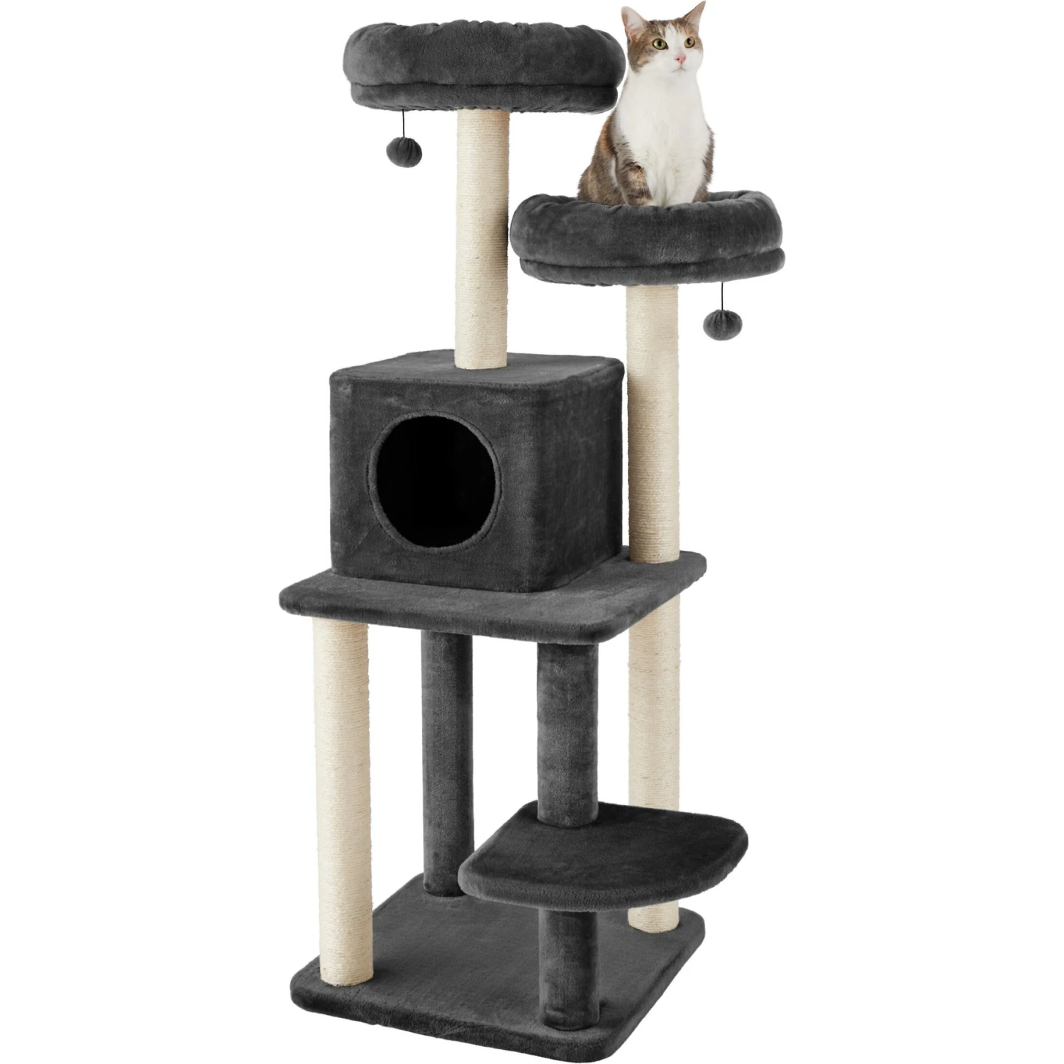 Frisco 55-in Faux Fur Cat Tree & Condo - Image 3