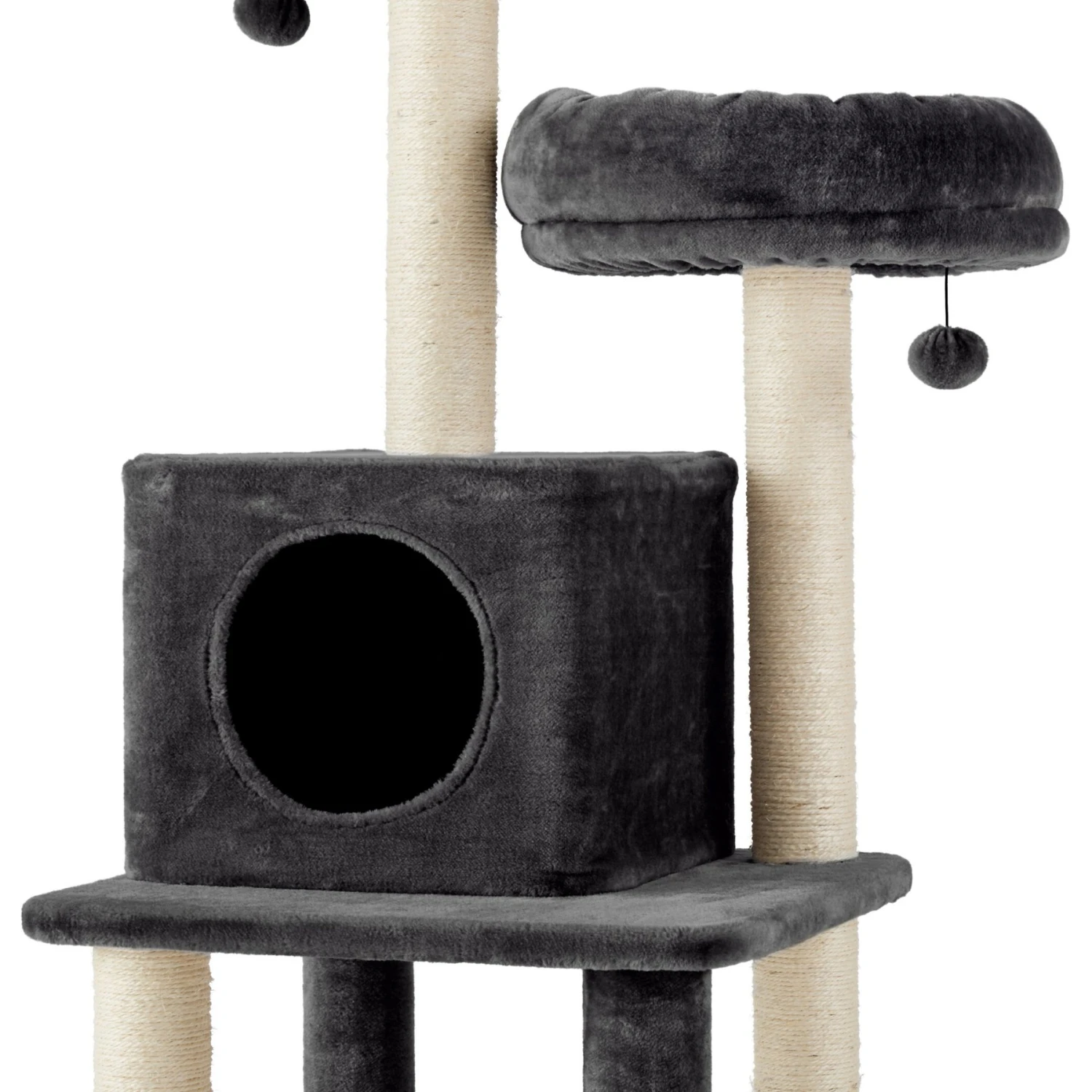 Frisco 55-in Faux Fur Cat Tree & Condo - Image 5