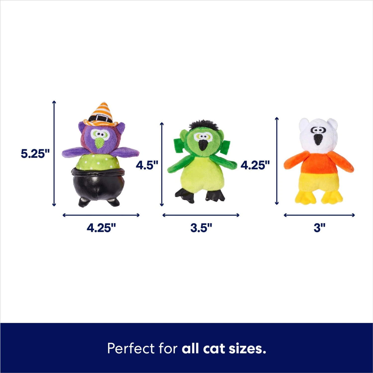 Frisco Halloween Owls Plush Cat Toy With Catnip, 3 Count - Image 2