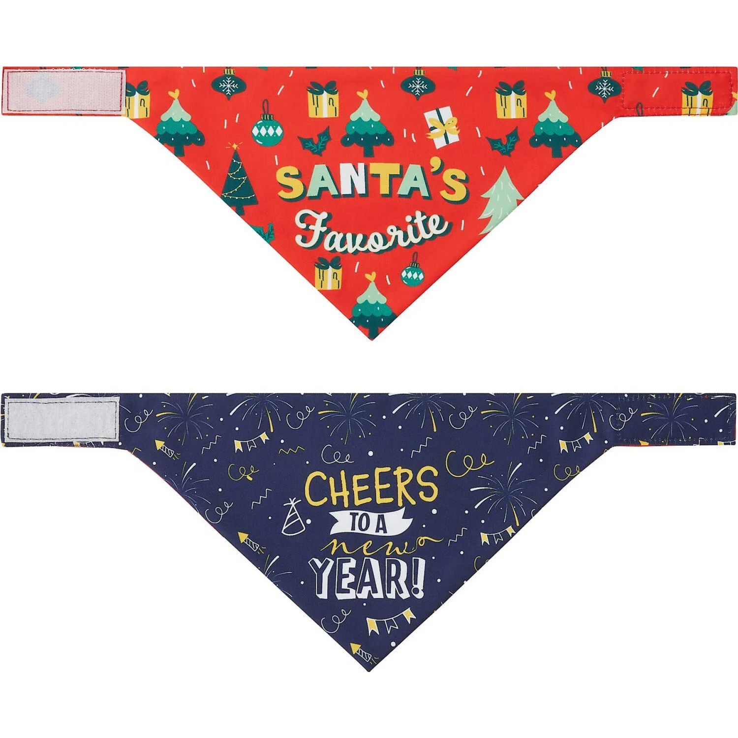 Frisco Santa's Favorite & Cheers To The New Year Dog & Cat Reversible Bandana - Image 5