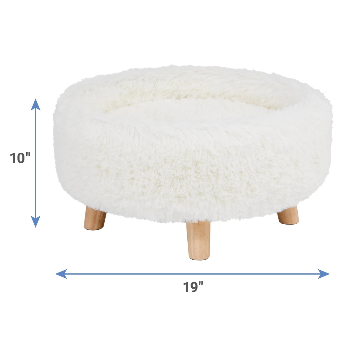 Frisco Eyelash Fur Round Elevated Cat Bed - Image 2