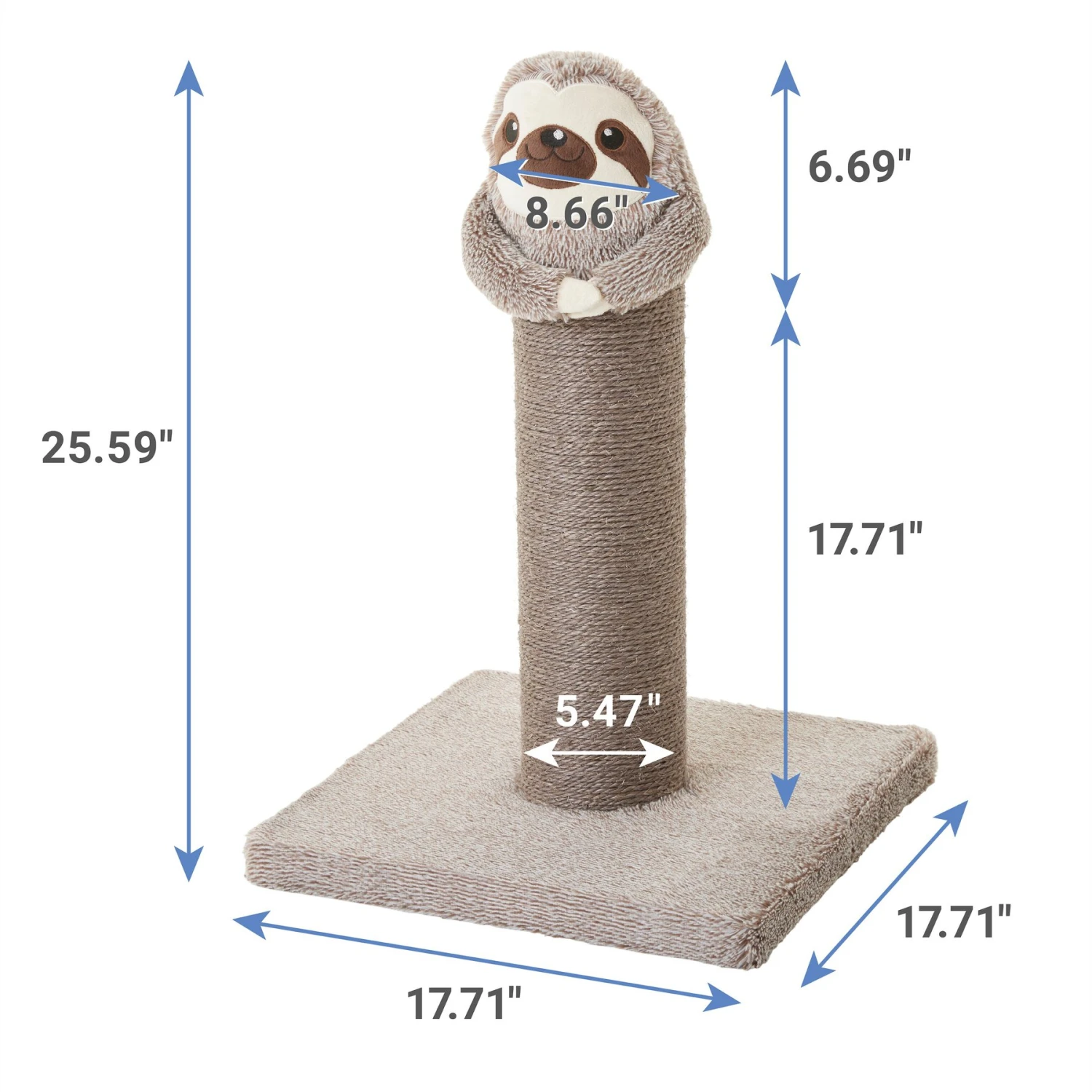 Frisco Animal Series Cat Scratching Post, Sloth - Image 2