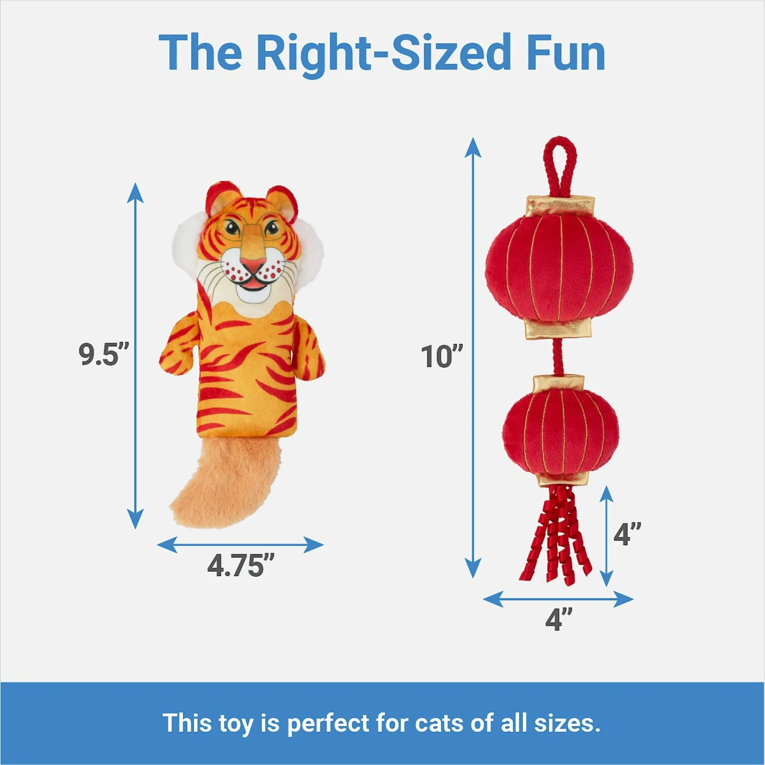 Frisco Lunar New Year Lantern & Tiger Plush Kicker Cat Toy With Catnip - Image 2