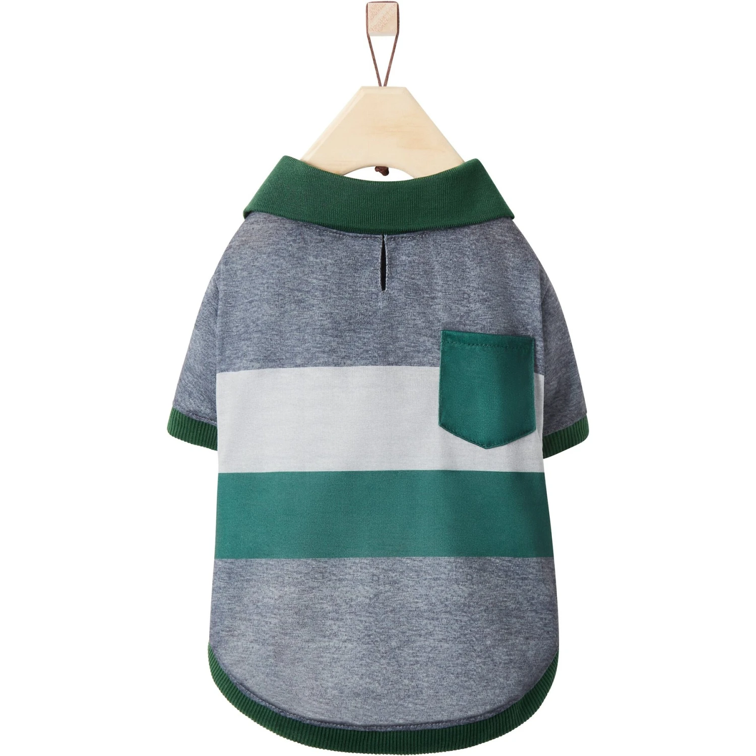 Frisco Green Striped Polo Dog & Cat Shirt - Image 5