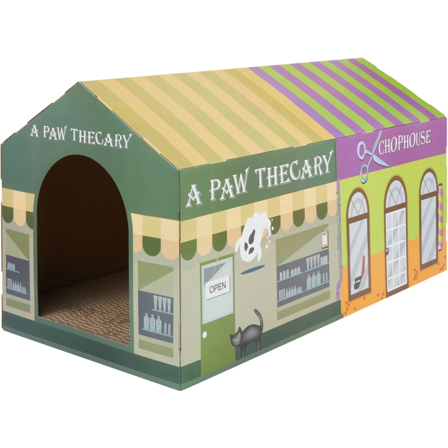 Frisco Halloween A-Paw-Thecary & Chop House Cardboard Cat House With Catnip
