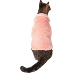 Frisco Lightweight Faux Fur Pink Puffer Dog & Cat Coat