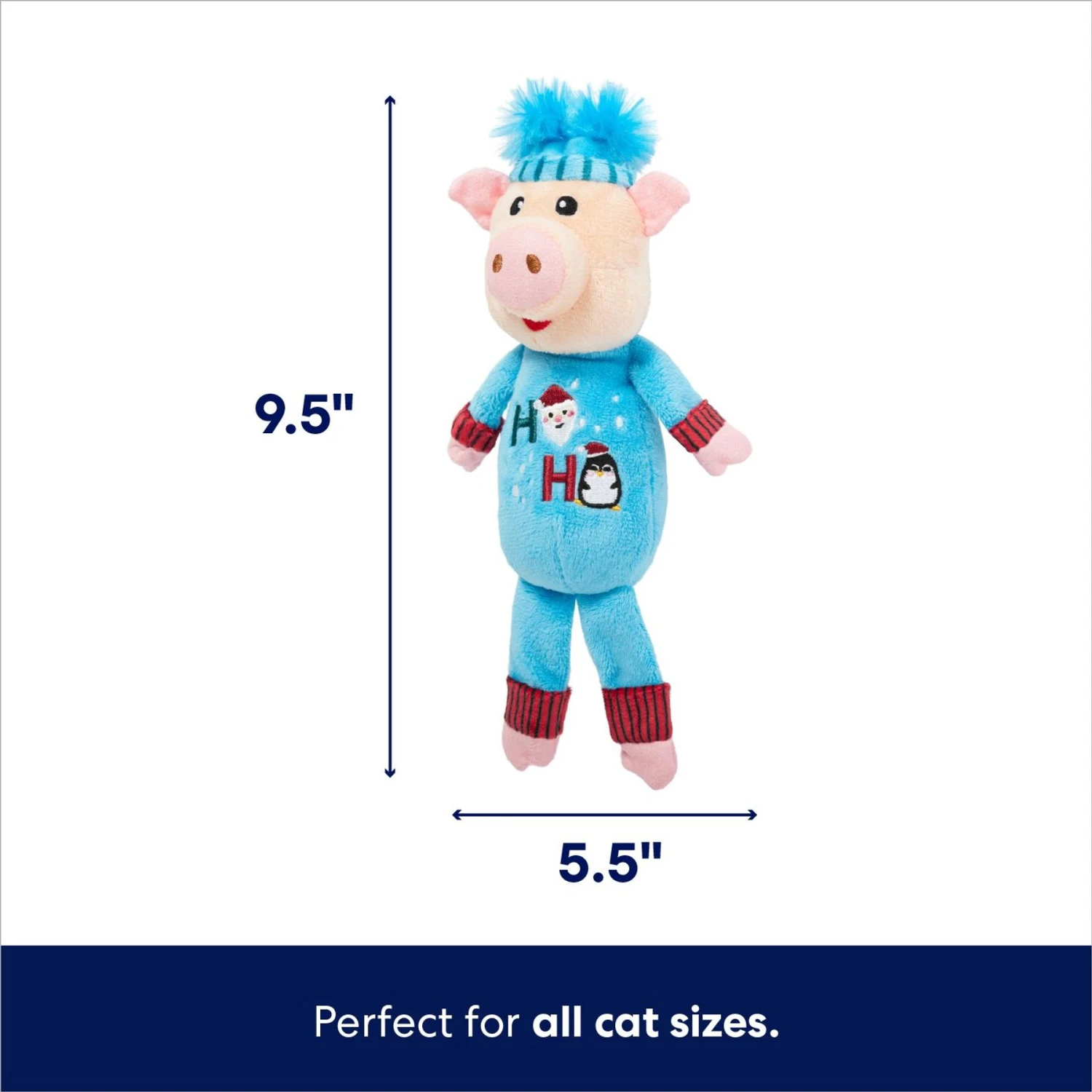 Frisco Pig In Pajamas Plush Kicker Cat Toy With Catnip - Image 2
