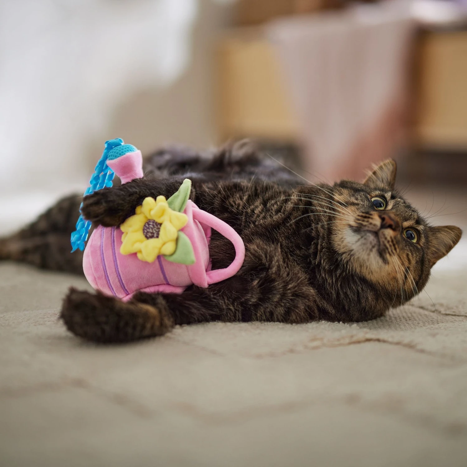 Frisco Spring Watering Can Plush Cat Toy With Catnip - Image 3