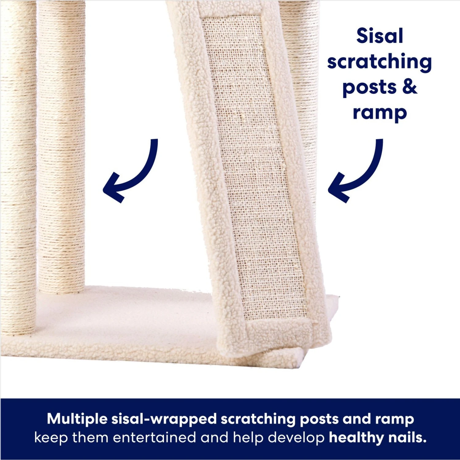 Frisco 52-in Faux Fur Cat Tree & Condo - Image 5