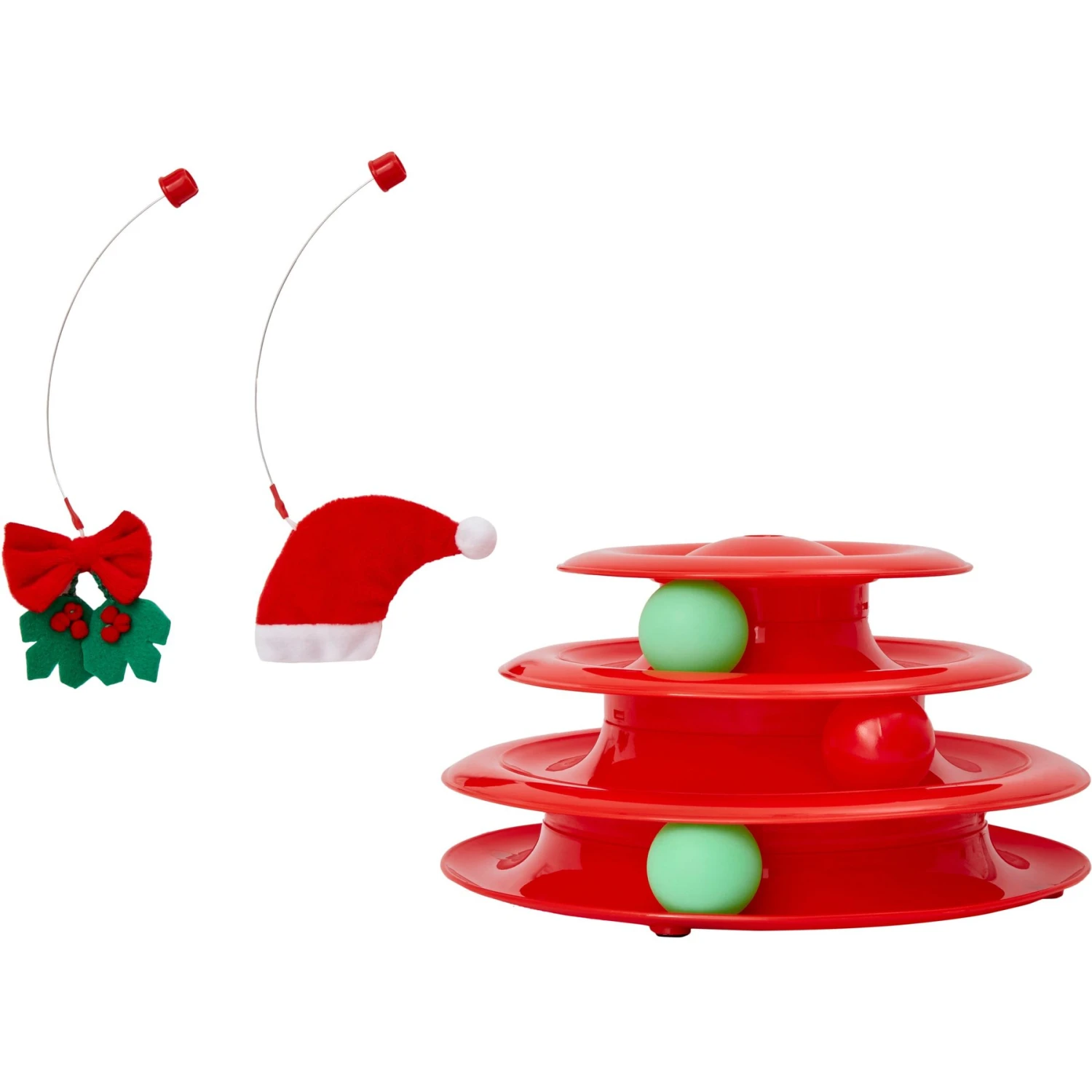 Frisco Holiday Santa Hat & Mistletoe Cat Tracks Cat Toy & Frisco Holiday Gingerbread Interactive Cat Scratcher Cat Toy With Catnip - Image 4